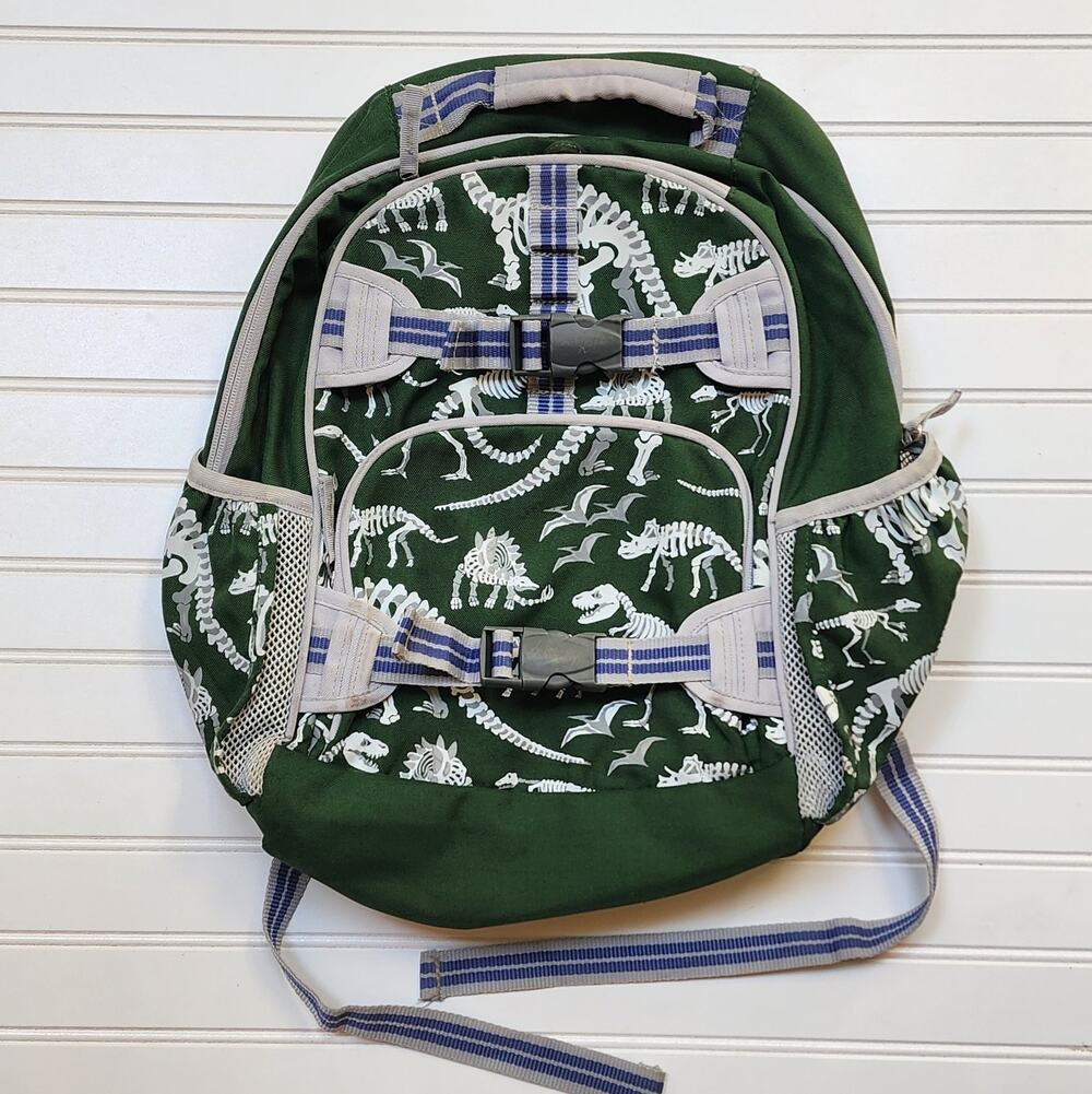 Pottery Barn Kids Mackenzie Green Glow-in-the-Dark Dinos Backpack Size Large
